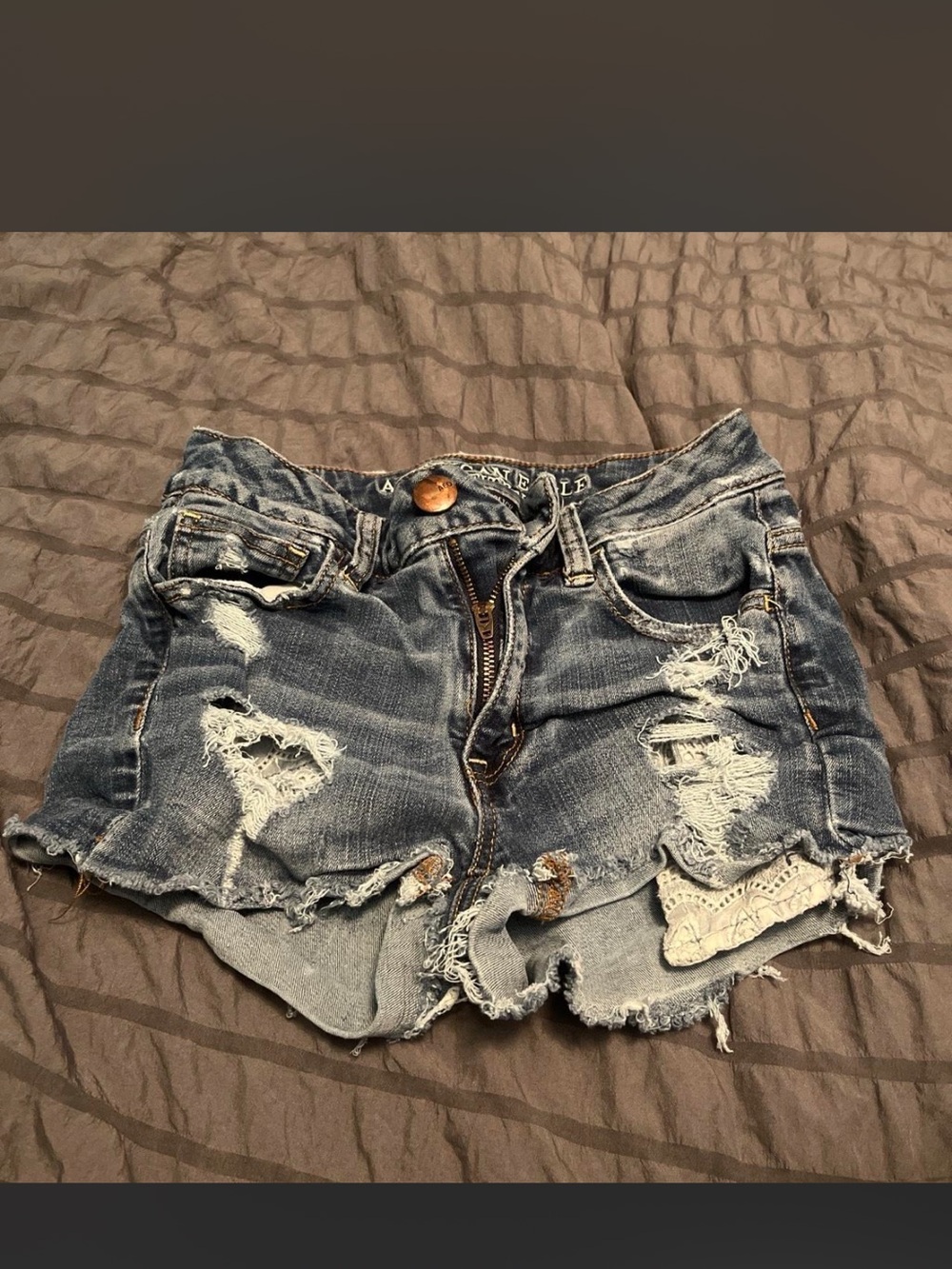 American Eagle Outfitters Distressed Indigo Denim Cutoff Shorts